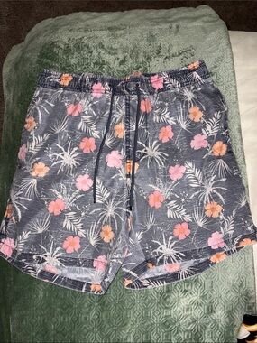 Ingear Navy Hybrid Shorts with Pink & Orange Floral Print